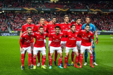 March 14, 2019 - Lisbon, Portugal - Benfica Team line-up before the Europa League 2018 2019 football match between SL Benfica vs GNK Dinamo Zagreb. Europa League 2018 2019: SL Benfica vs GNK Dinamo Zagreb in Lisbon, Portugal - 14 Mar 2019 - ZUMAs197 20190314_zaa_s197_170 Copyright: xHenriquexCasinhasx