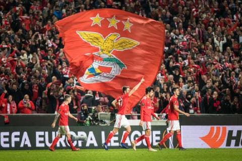 March 14, 2019 - Lisbon, Portugal - SL Benfica team celebrates the second goal during the Europa League 2018 2019 football match between SL Benfica vs GNK Dinamo Zagreb. Europa League 2018 2019: SL Benfica vs GNK Dinamo Zagreb in Lisbon, Portugal - 14 Mar 2019 - ZUMAs197 20190314_zaa_s197_174 Copyright: xHenriquexCasinhasx