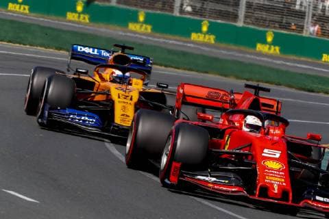 Motorsports: FIA Formula One World Championship WM Weltmeisterschaft 2019, Grand Prix of Australia, 5 Sebastian Vettel (GER, Scuderia Ferrari Mission Winnow), 55 Carlos Sainz jr. (ESP, McLaren F1 Team), Melbourne Australia