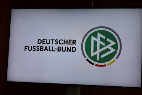 15 03 2019 Frankfurt am Main German Football Association DFB Press conference with national coach Joachim Löw Symbol picture Logo
