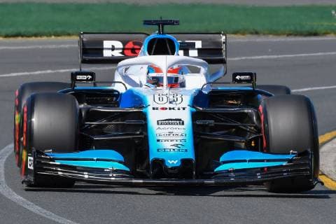 March 15, 2019: George Russell (GBR) 63 from the Williams Racing team rounds turn two during practice session one at the 2019 Australian Formula One Grand Prix at Albert Park, Melbourne, Australia. Cal Media Formula One 2019: Australia - Practice 1 and 2 - ZUMAc04_ 20190315_zaf_c04_059 Copyright: xSydneyxLowx