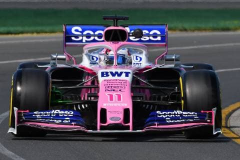 March 15, 2019: Sergio Perez (MEX) 11 from the Racing Point F1 Team rounds turn two during practice session one at the 2019 Australian Formula One Grand Prix at Albert Park, Melbourne, Australia. Cal Media Formula One 2019: Australia - Practice 1 and 2 - ZUMAc04_ 20190315_zaf_c04_063 Copyright: xSydneyxLowx