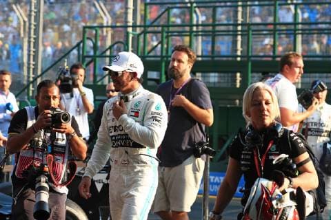 16th March 2019, Melbourne Grand Prix Circuit, Melbourne, Australia; Melbourne Formula One Grand Prix, Qualification; Mercedes AMG Petronas Motorsport, Lewis Hamilton takes pole for tomorrows race  ActionPlus12115249 Octane