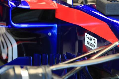 16th March 2019, Melbourne Grand Prix Circuit, Melbourne, Australia; Melbourne Formula One Grand Prix, Qualification; Teams thank Charlie Whiting with stickers on thier cars  ActionPlus12115304 Octane