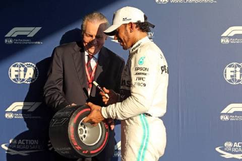 Photo4 LaPresse 16 03 2019 Melbourne, Australia Grand Prix Formula One Australia 2019 In the pic: Qualifying, celebration: Pole Posotion Lewis Hamilton (GBR) Mercedes AMG F1 W10 EQ Power, 2nd place Valtteri Bottas (FIN) Mercedes AMG F1 W10 EQ Power, 3rd place Sebastian Vettel (GER) Scuderia Ferrari SF90  Copyright: xPhoto4 LaPressex