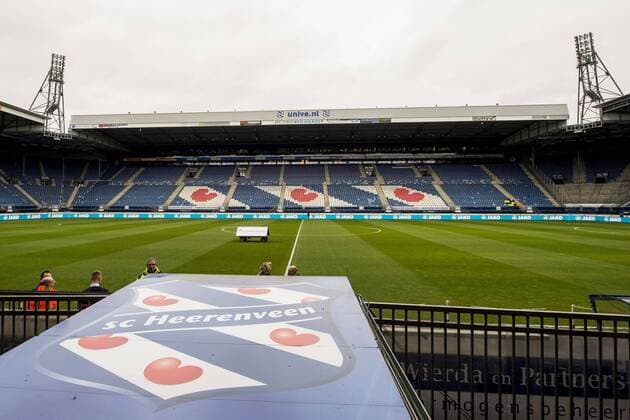 Stadium overview before the match during the Dutch Eredivisie match between sc Heerenveen and De Graafschap Doetinchem at Abe Lenstra Stadium on March 16, 2019 in Heerenveen, The Netherlands Dutch Eredivisie 2018 2019 xVIxVIxImagesx xCorxLaskerxIVx 13929895