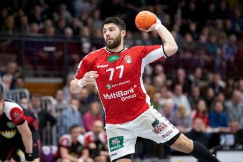 Lübbecke Germany 16 03 2019 2 Handball Bundesliga 2018 2019 TuS N Lübbecke vs Handball Sportverein Hamburg Kevin Herbst Hamburg Lübbecke Nordrhein Westfalen Germany Merkur Arena