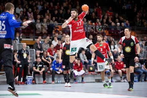 Lübbecke Germany 16 03 2019 2 Handball Bundesliga 2018 2019 TuS N Lübbecke vs Handball Sportverein Hamburg Kevin Herbst Hamburg Lübbecke Nordrhein Westfalen Germany Merkur Arena