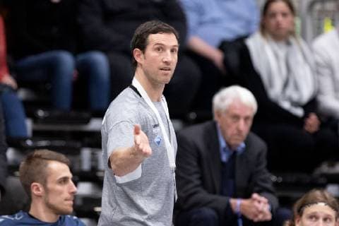 Lübbecke Germany 16 03 2019 2 Handball Bundesliga 2018 2019 TuS N Lübbecke vs Handball Sportverein Hamburg Torsten Jansen Trainer Hamburg Lübbecke Nordrhein Westfalen Germany Merkur Arena