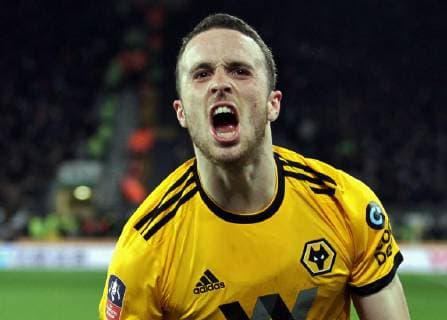 Wolverhampton Wanderers v Manchester United ManU FA Cup Diogo Jota of Wolverhampton Wanderers celebrates after scoring his sides second goal during the FA Cup match at Molineux, Wolverhampton Content Not Available For UK Newspapers Copyright: xWillxKilpatrickx FIL-13009-0002