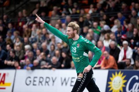 Lübbecke Germany 16 03 2019 2 Handball Bundesliga 2018 2019 TuS N Lübbecke vs Handball Sportverein Hamburg Aron Rafn Edvardsson Hamburg Lübbecke Nordrhein Westfalen Germany Merkur Arena