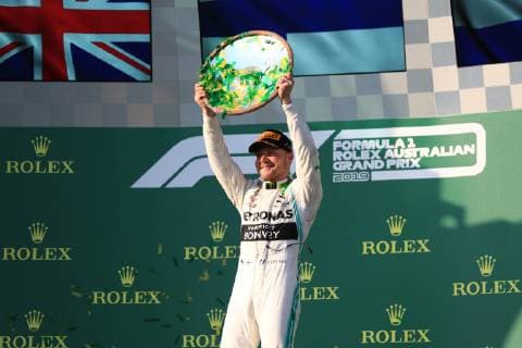 17th March 2019, Melbourne Grand Prix Circuit, Melbourne, Australia; Melbourne Formula One Grand Prix, race day; Mercedes AMG Petronas Motorsport, Valtteri Bottas wins first race of the year  ActionPlus12116131 Octane
