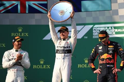 17th March 2019, Melbourne Grand Prix Circuit, Melbourne, Australia; Melbourne Formula One Grand Prix, race day; Mercedes AMG Petronas Motorsport, Valtteri Bottas wins first race of the year  ActionPlus12116142 Octane