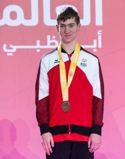 SPECIAL OLYMPICS - World Summer Games 2019 ABU DHABI,UNITED ARAB EMIRATES,17.MAR.19 - SPECIAL OLYMPICS - World Summer Games 2019, judo. Image shows Sebastian Zamecnik (AUT). Keyword: medal. GEPAxpictures xHaraldxSteiner