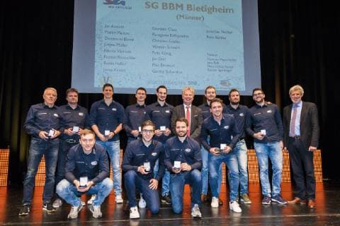 Bietigheim Germany 17 March 2019 Athletes Honour of the Year 2018 SG BBM Bietigheim Team of the Year 2018 Honour of the City of Bietigheim Bissingen Bietigheim Bissingen Egetrans Arena Baden Württemberg Germany