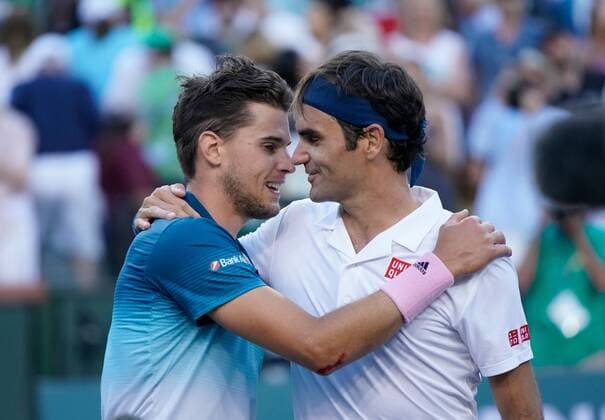 2019 Indian Wells Dominic Thiem Austria beats Roger Federer Switzerland to win the Indian Wells Tournament 2019