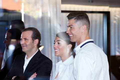 Cristiano Ronaldo and Georgina Rodriguez during the inauguration of a hair transplant clinic in Madrid Monday March 18,2019 Cordon Press  xx xx