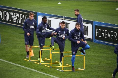 Photo LaPresse - Jennifer Lorenzini 18 March 2019 Firenze (Italy) Soccer Italy Italian Football meeting - "Coverciano" - Training In the pic: italian football players during the training  Copyright: xJenniferxLorenzini LaPressex