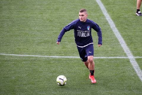 Photo LaPresse - Jennifer Lorenzini 18 March 2019 Firenze (Italy) Soccer Italy Italian Football meeting - "Coverciano" - Training In the pic:Marco Verratti  Copyright: xJenniferxLorenzini LaPressex