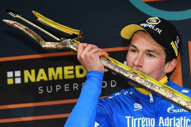 Sport Themen der Woche KW12 Sport Bilder des Tages Photo Gian Mattia D Alberto LaPresse March 19, 2019 San Benedetto del Tronto (Italy) Cycling Tirreno-Adriatico 2019 - edition 54 - individual time trial - Lido di Camaiore to Lido di Camaiore (6,2 miglia) In the pic:& xa0;Primoz Roglic , winner of Tirreno-Adriatico  Copyright: xGianxMattiaxD Albertox xLaPressex