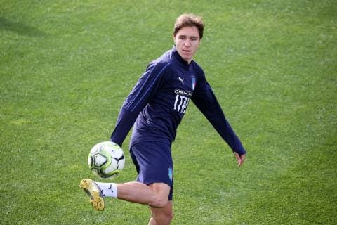 Photo LaPresse - Jennifer Lorenzini 19 March 2019 Firenze (Italy) Soccer Italy Italian Football meeting - "Coverciano" - Training In the pic: Federico Chiesa  Copyright: xLaPresse JenniferxLorenzinix