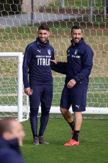 Photo LaPresse - Jennifer Lorenzini 19 March 2019 Firenze (Italy) Soccer Italy Italian Football meeting - "Coverciano" - Training In the pic: Vincenzo Grifo, Fabio Quagliarella  Copyright: xLaPresse JenniferxLorenzinix