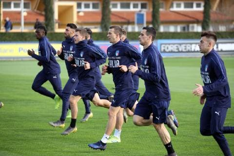 Photo LaPresse - Jennifer Lorenzini 19 March 2019 Firenze (Italy) Soccer Italy Italian Football meeting - "Coverciano" - Training In the pic: italian national team Nationalteam during the training  Copyright: xLaPresse JenniferxLorenzinix