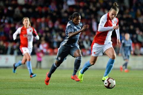Lineth Beerensteyn FC Bayern Muenchen Melisa Hasanbegovic Slavia Prague Prague Czech Republic 20 03 2019 Football Womens football Slavia Prague FC Bayern München xklx