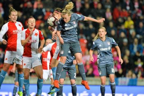 Headball by Kristin Demann FC Bayern Muenchen Prague Czech Republic 20 03 2019 football womens football Slavia Prague FC Bayern München xklx