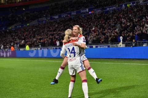 Joie de Eugenie Le Sommer (lyon) FOOTBALL : Lyon vs Wolfsburg - 1 4 de finale ligue des champions feminine - 20 03 2019 FredericChambert Panoramic 