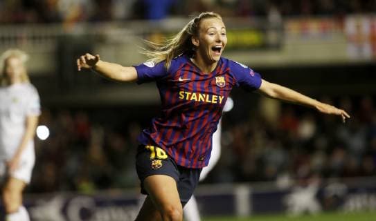 Partido de la Liga de Campeones femenina entre el Barcelona y el LSK Kvinner. WomenÂ s Champions League match between Barcelona and LSK Kvinner. 
