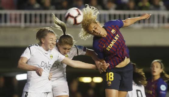 Partido de la Liga de Campeones femenina entre el Barcelona y el LSK Kvinner. WomenÂ s Champions League match between Barcelona and LSK Kvinner. 