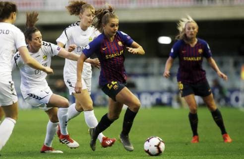 Partido de la Liga de Campeones femenina entre el Barcelona y el LSK Kvinner. WomenÂ s Champions League match between Barcelona and LSK Kvinner. 