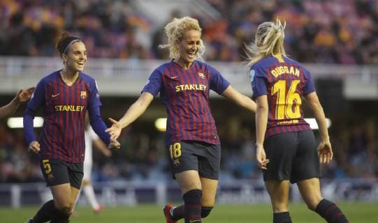 Partido de la Liga de Campeones femenina entre el Barcelona y el LSK Kvinner. WomenÂ s Champions League match between Barcelona and LSK Kvinner. 