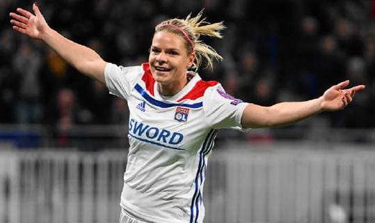 Fußball, CL, Damen, Olympique Lyon - VfL Wolfsburg March 20, 2019 - Lyon, Auvergne-Rhne-Alpes, France - Eugnie Le Sommer of Olympique Lyonnais celebration for her first goal of the evening during the UEFA Women s Champions League Quarter final football match between Olympique Lyonnais and Vfl Wolfsburg at Groupama Stadium on March, 20 in Lyon, France. Olympique Lyonnais v Wolfsburg - Women s Champions League  - ZUMAn230 20190320_zaa_n230_555 Copyright: xActionxFotoxSportx