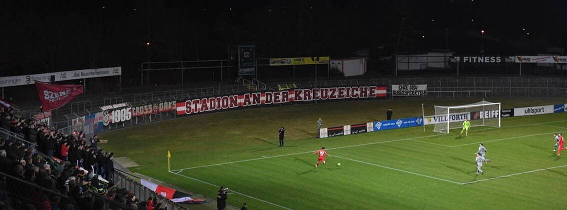 soccer WFV cup quarter final 2018 2019 20 03 2019 upper league SSV Reutlingen TSG Backnang overview Kreuzeiche stadium home of SSV Reutlingen atmosphere in the