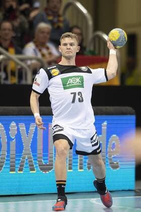 Timo KASTENING GER in action at his first international Debuet Debut Debutant Debutant Debutant Debutant whole figure full body full body handball international Mens friendly Germany GER Switzerland SUI 27 29 Duesseldorf Germany 09 03 2019