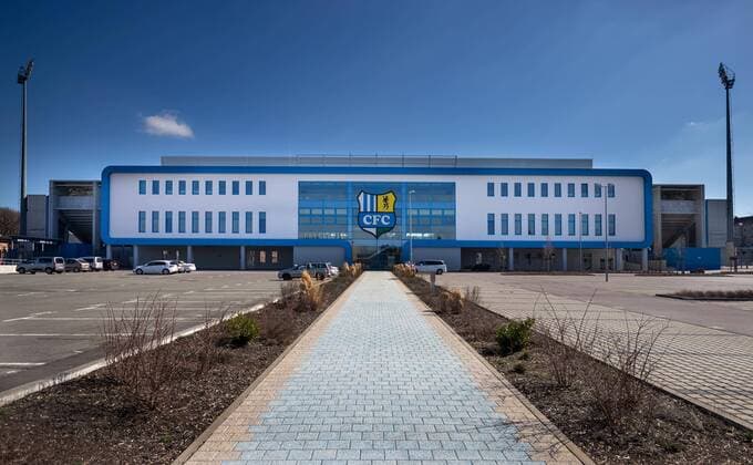 Soccer Regional League Northeast 20 03 2019 Chemnitzer FC CFC The stadium on Gellertstraße Chemnitz Saxony Germany GPS: N 50 50.34 E 12 56.36 53 m 173 feet