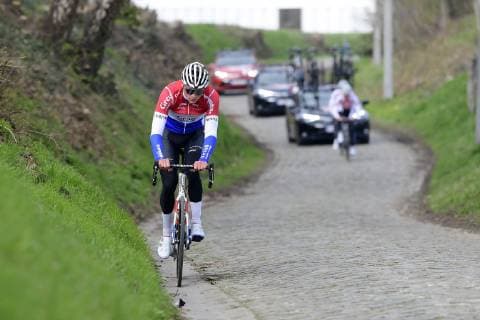 OUDENAARDE, BELGIUM - MARCH 21 : VAN DER POEL Mathieu (NED) of CORENDON - CIRCUS on the Kwaremont climb during a training session prior to the Flanders Classics UCI WorldTour 103rd Ronde van Vlaanderen cycling race with start in Antwerpen and finish in Oudenaarde on March 21, 2019 in Oudenaarde, Belgium, 21 03 2019 CYCLISME : Entrainement avant le tour de Flandres - 21 03 2019 PhotoNews Panoramic 