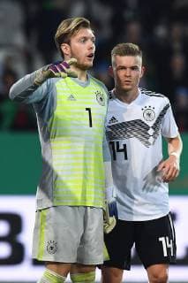 Football U 21 international match Germany France on 21 03 2019 at Essen stadium in Essen Florian Müller Germany left Maximilian Mittelstädt Germany right DFB regulations prohibit any use of photographs as image sequences and or quasi video xRx
