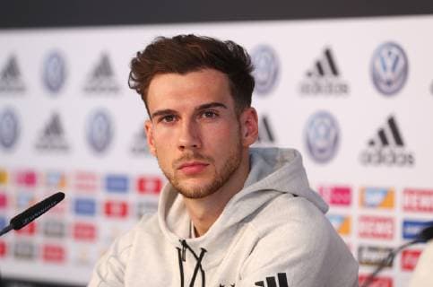 Germany Serbia PK Wolfsburg 22 03 2019 Volkswagen Arena German national football team international match Germany Serbia Leon Goretzka during the press conference Wolfsburg