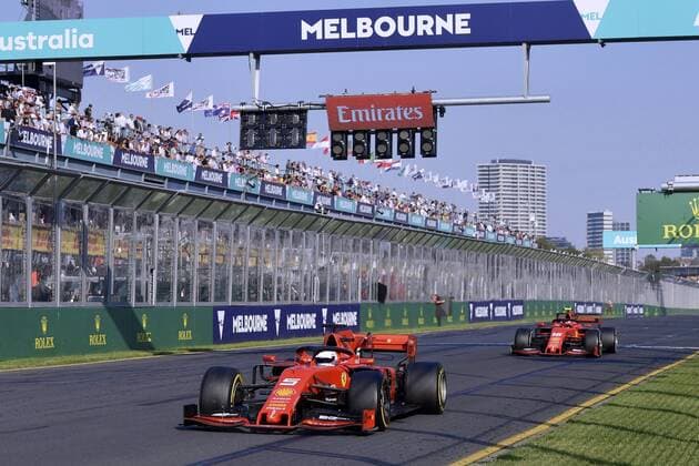 VETTEL Sebastian F1 Team Scuderia Ferrari in front of LECLERC Charles F1 GP Australia 2019 on 17 03 2019 in Melbourne
