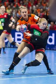 Handball Women Test match Netherlands Germany Merel Freriks Netherlands Meike Schmelzer Germany Thueringer HC Groningen MartiniPlaza Arena Netherlands
