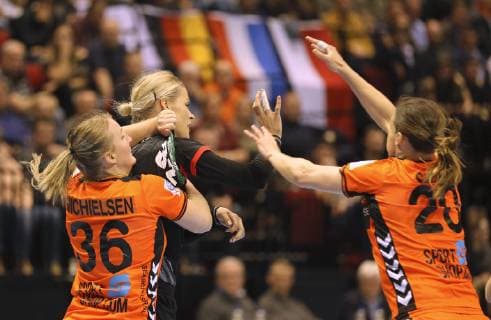 Photo Evgenija Minevskaja Germany vs. Celine Michielsen Handball International match Fr 22 03 2019 in Groningen Netherlands Germany