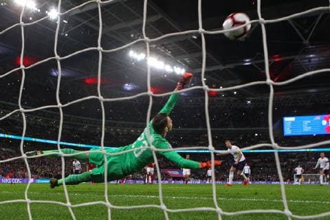 England v Czech Republic UEFA EURO EM Europameisterschaft Fussball 2020 Qualifiers Harry Kane of England scores his sides 2nd goal from the penalty spot during the UEFA Euro 2020 Qualifiers match at Wembley Stadium, London Content Not Available For UK Newspapers Copyright: xPaulxChestertonx FIL-13024-0091