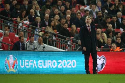 England v Czech Republic UEFA EURO EM Europameisterschaft Fussball 2020 Qualifiers Czech Republic Head Coach Jaroslav Silhavy during the UEFA Euro 2020 Qualifiers match at Wembley Stadium, London Content Not Available For UK Newspapers Copyright: xPaulxChestertonx FIL-13024-0136