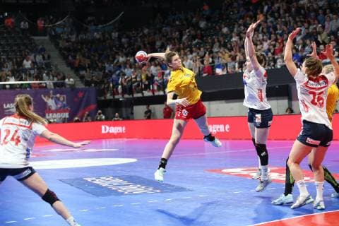 Daria Bucur (Roumanie) HANDBALL : Golden League - 2eme journee - Norvege vs Roumanie - 23 03 2019 KevinDomas Panoramic 