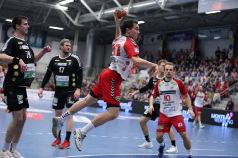 Lars Gudat ASV Hamm Westfalen 20 free in front of goal ASV Hamm Westfalen vs. HC Rhein Vikings Handball 2 Bundesliga 23 03 2019 ASV Hamm Westfalen vs. HC Rhein Vikings Handball 2 Bundesliga 23 03 2019 Hamm Copyright: xEibner Jan_Strohdiekx EP_JSK