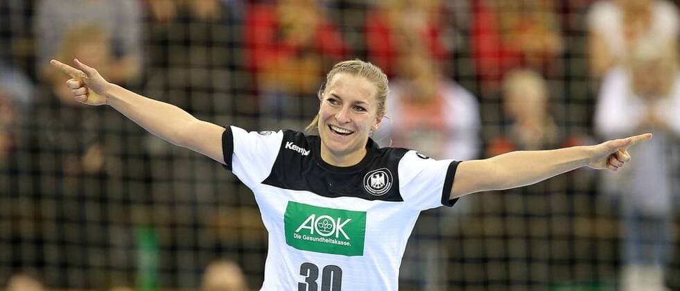 23 03 2019 Handball Women International Germany Netherlands at the EWE Arena Oldenburg Jenny Behrend Germany cheers