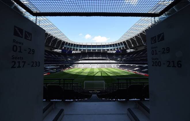 A general view of the new White Hart Lane stadium home of Tottenham Hotspur FC before the start of the Test Event match at Tottenham Hotspur Stadium, London. Picture date: 24th March 2019. Picture credit should read: Robin Parker Sportimage EDITORIAL USE ONLY. No use with unauthorised audio, video, data, fixture lists, club league logos or live services. Online in-match use limited to 120 images, no video emulation. No use in betting, games or single club league player publications. RP1_3324.JPG